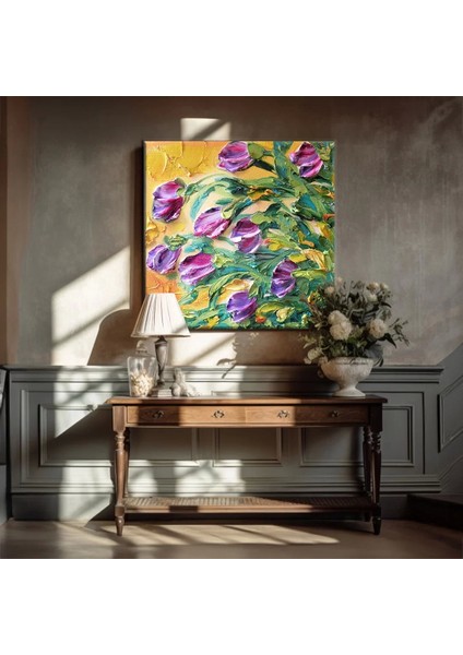 Salkım Mor Çiçekler Kanvas Tablo