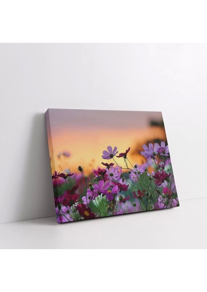 Pembe Çiçekler ve Gökyüzü Kanvas Tablo fiyatları