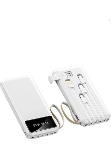 4 Çıkışlı Digital Göstergeli Fenerli 10.000 Mah Powerbank