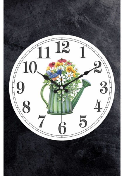 Şık Plastik Cam Bombeli Mutfak Duvar Saati 25 cm Beyaz