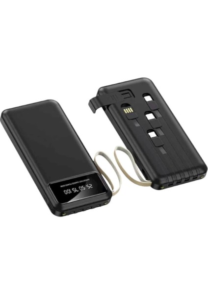 4 Çıkışlı Digital Göstergeli Fenerli 10.000 Mah Powerbank