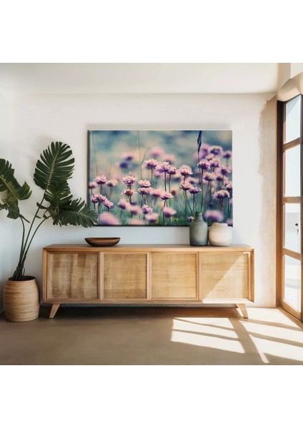 Mor Çiçek Tarlası Kanvas Tablo