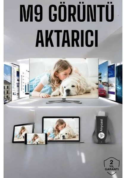 M9 Plus Kablosuz Görüntü+Ses Aktarıcı HDMI Tv