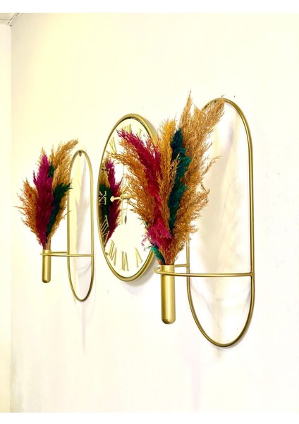 Şık 3'lü Aynalı Duvar Saati Seti, Dekoratif Çiçek Tasarımı indirimleri