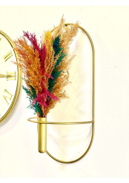 Şık 3'lü Aynalı Duvar Saati Seti, Dekoratif Çiçek Tasarımı