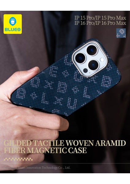 iPhone 16 Pro Uyumlu Magsafe Özellikli Orijinal Karbon Gilded Tactile Aramid Fiber İnce Slim Kılıf fırsatları