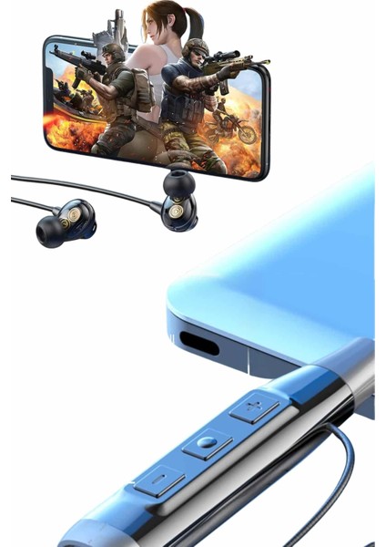 120 Saat Bluetooth Kulaklık Kablolu Boyun Askılı Sd Kart Girişli Anc Özellikli