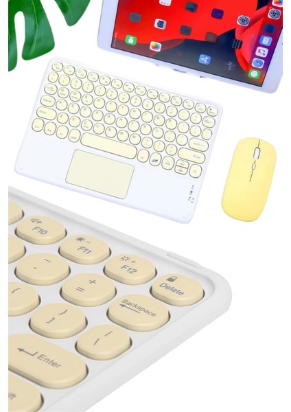 Touchpad Tüm Cihazlara Uyumlu Bluetooth Klavye Touchpad Slim Kablosuz Wifi Q Klavye