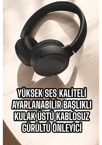 Kulak Üstü Kablosuz Bluetooth Kulaklık Gürültü Önleyici Ayarlanabilir