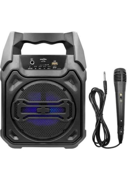 Karaoke Mikrofonlu Fm Radyolu Bluetooth Hoparlör Yüksek Ses Kaliteli