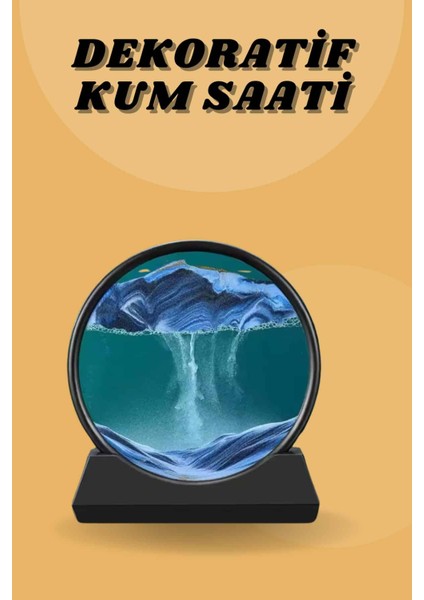 Kum Saati Yuvarlak Şık Kum Tablosu Dekoratif Kum Sulu Kum Saati