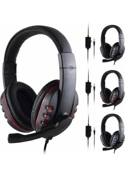 Oyuncu Kulaklığı Kulak Üstü Kablolu Stereo Mikrofonlu Yumuşak Kulak Yastığı