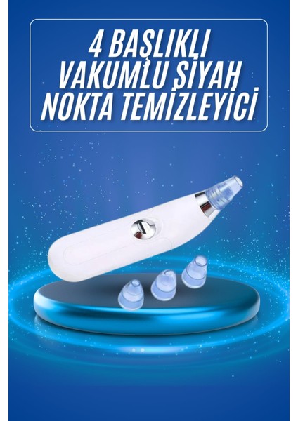 Siyah Nokta Temizleme Cihazı 4 Başlıklı Vakumlu Pilli Ölü Deri Arındırma