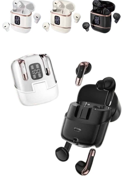 4 Adet Çift Kulaklık Dijital Göstergeli Yüksek Ses Kaliteli Bluetooth Kulaklık