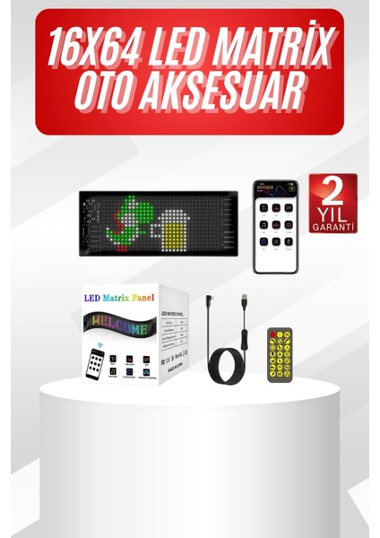 LED Ekran Matrix Panel Dijital Araba Yazısı Rgb 16X64