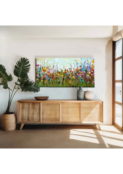 Soyut Kalın Çiçekler Kanvas Tablo