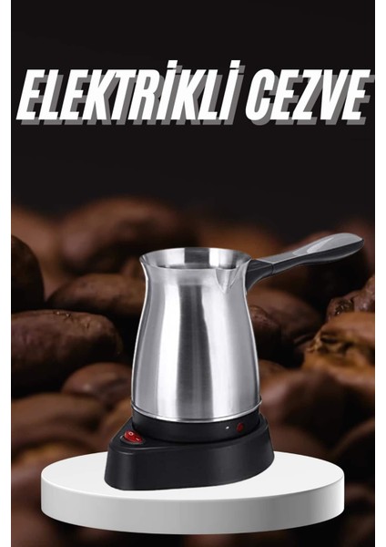 Paslanmaz Çelik Türk Kahvesi Makinesi 6 Fincan Kpasiteli Elektrikli Cezve