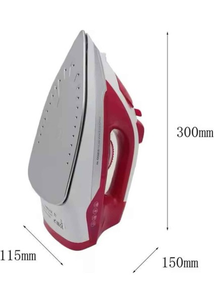 Seramik Tabanlı Kırmızı 2200 Watt Şok Buharlı Ütü