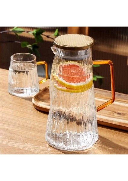 Çelik Kapaklı Cam Sürahi 1800 ml