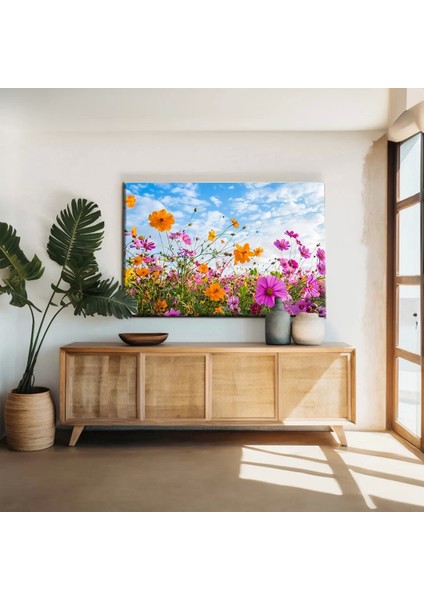 Rengarenk Çiçek Tarlası Kanvas Tablo
