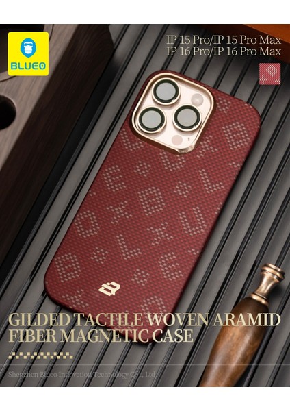 iPhone 16 Pro Uyumlu Magsafe Özellikli Orijinal Karbon Gilded Tactile Aramid Fiber İnce Slim Kılıf indirimleri