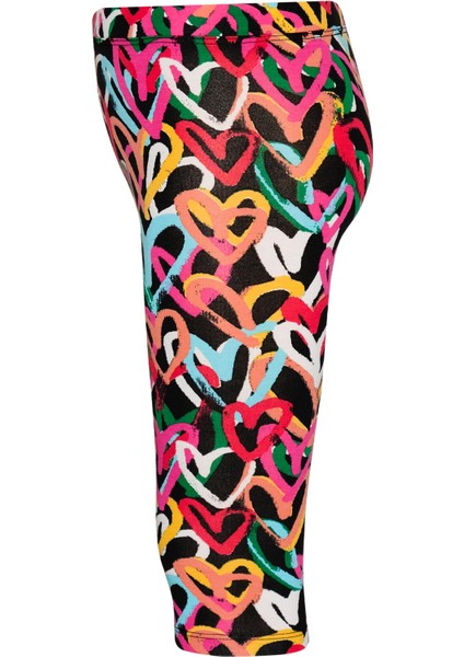 Graffiti Hearts Kız Çocuk Baskılı Diz Altı Tayt Kapri modelleri