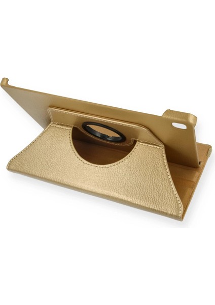 Samsung Galaxy T500 Tab A7 10.4 Kılıf 360 Tablet Deri Kılıf - Gold Drstr
