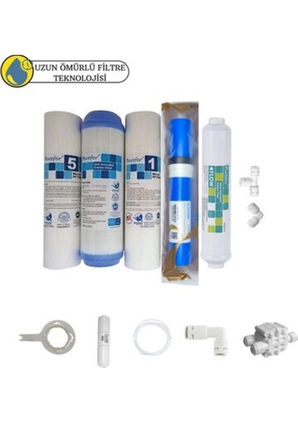 Purefer Açık Kasa Çift Sedimentli Sertifikalı 5li Vontron Helixfil Yüksek Tds Mebran 5li