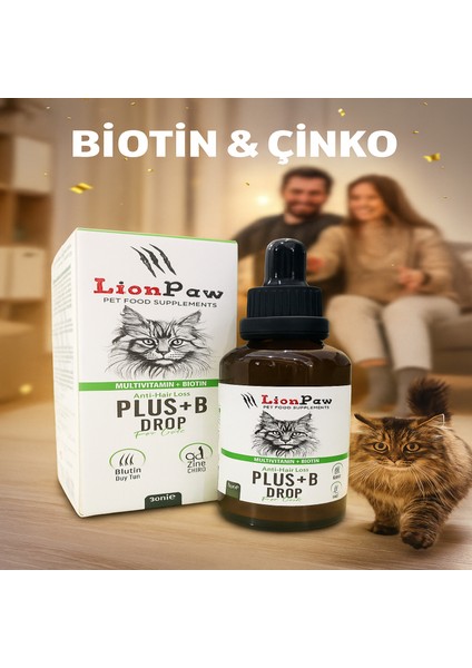 Kediler Için Tüy Sağlığı Destekleyici Multivitamin Kedi Tüy Dökümü Önleyici Damla Biyotin 50 ML fırsatları