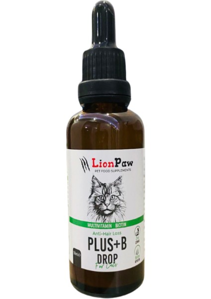 Kediler Için Tüy Sağlığı Destekleyici Multivitamin Kedi Tüy Dökümü Önleyici Damla Biyotin 50 ML