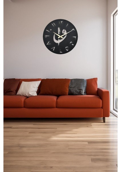 Modern Metal Duvar Saati, Sessiz Mekanizma, 40X40 Cm, Siyah Renk modelleri