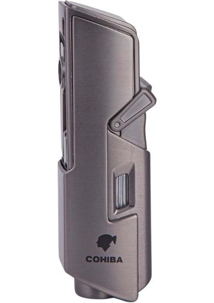 Tek Torch Pürmüz Gunmetal Dahili Delici & Iğne Metal Puro Çakmağı