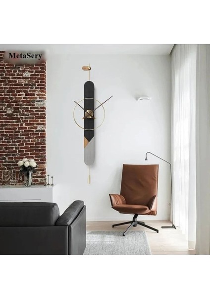 Siyah-Gri Modern Metal Lake Duvar Saati, Şık ve Dekoratif Tasarım modelleri