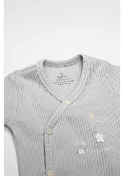 Flying Elephant 2'li Yarım Kol Badi 17117 Ekru Gri modelleri