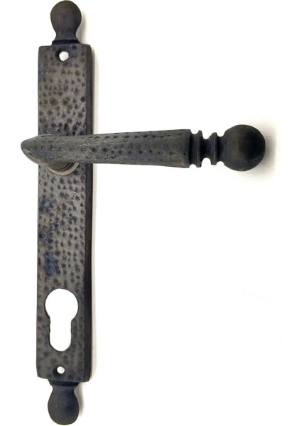 Antika Tarz Dekoratif Pirinç Misket Oda Kapı Kolu - 245X34 Mm, Oksit