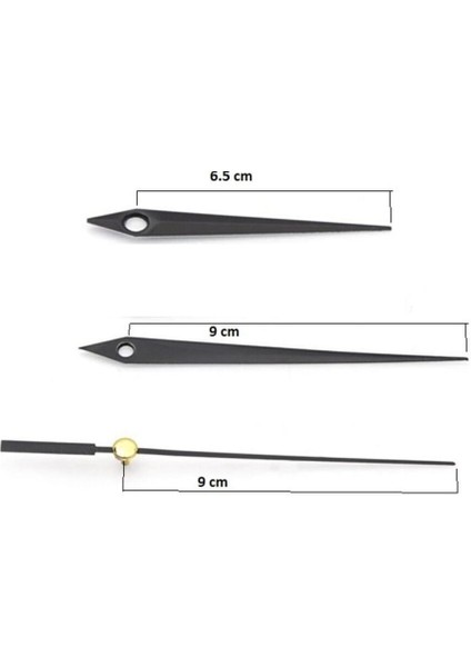 Sessiz Quartz Saat Mekanizması 16MM Seti, Akrep, Yelkovan, Saniye, Siyah fırsatları