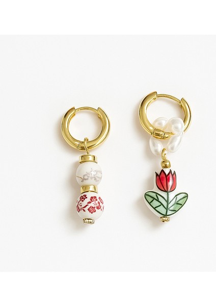 Çelik Seramik Charmlı Küpe