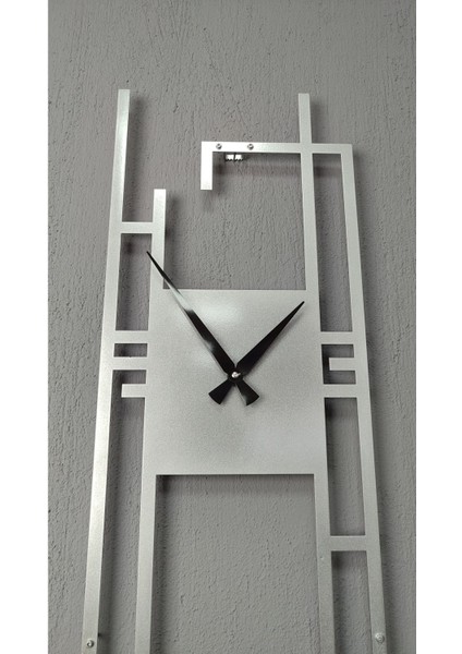 Şık Gümüş Dikdörtgen Metal Duvar Saati, 50X22 Cm, Ev ve Ofis Dekoru indirimleri