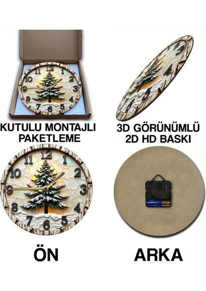 Şık Yuvarlak Ahşap Duvar Saati, Kuvars Hareketli, 3D ve 2d Tasarım indirimleri