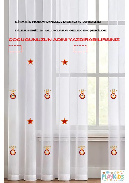 Sarı Kırmızı Temalı Çocuk Odası Tül Perde – Ekstraforlu, Büzgü Ipli, Farklı Ölçü Seçenekli indirimleri