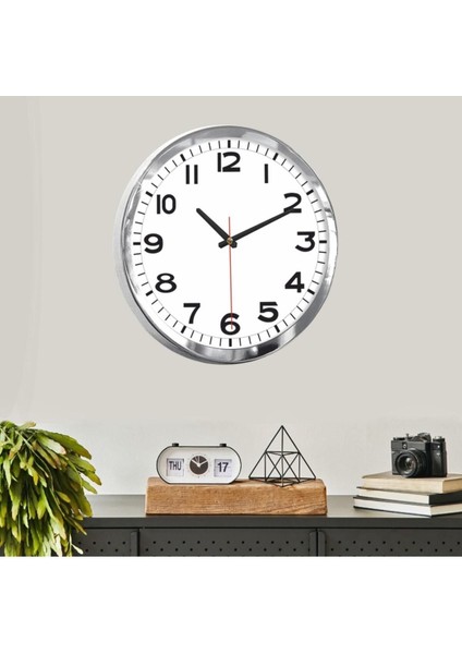 Gri 30 cm Krom Duvar Saati, Salona ve Odaya Şıklık Katacak Dekorasyon Parçası modelleri