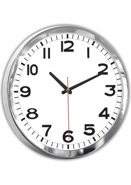 Gri 30 cm Krom Duvar Saati, Salona ve Odaya Şıklık Katacak Dekorasyon Parçası fırsatları