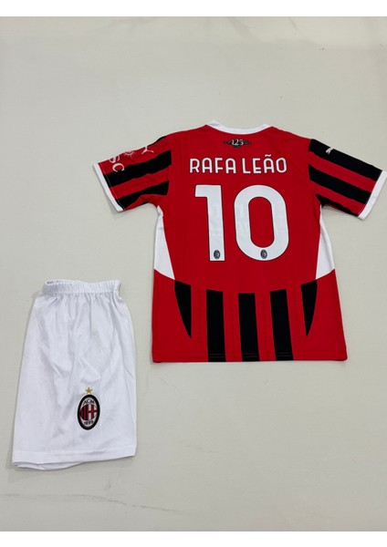 Milan New Sezon Rafael Leão -24/25 Siyah Çocuk Forması 4lü Set Forma+Şort+Çorp+Bilrklik