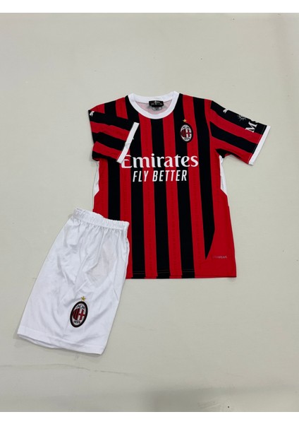 Milan New Sezon Rafael Leão -24/25 Siyah Çocuk Forması 4lü Set Forma+Şort+Çorp+Bilrklik