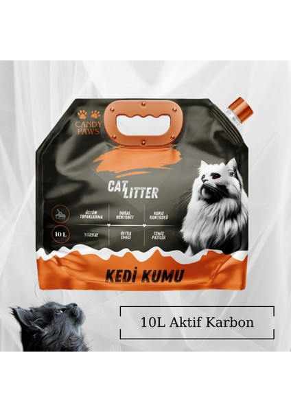 Kedi Kumu Aktif Karbon 10L Yeni Nesil Ambalaj