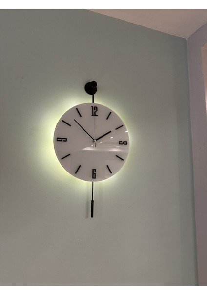 Modern Pilli LED Duvar Saati, 30X55 Cm, Şık Siyah Metal Tasarım