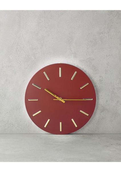 Şık Metal Duvar Saati, Canlı Turuncu, Modern Ev ve Ofis Dekorasyonu Için