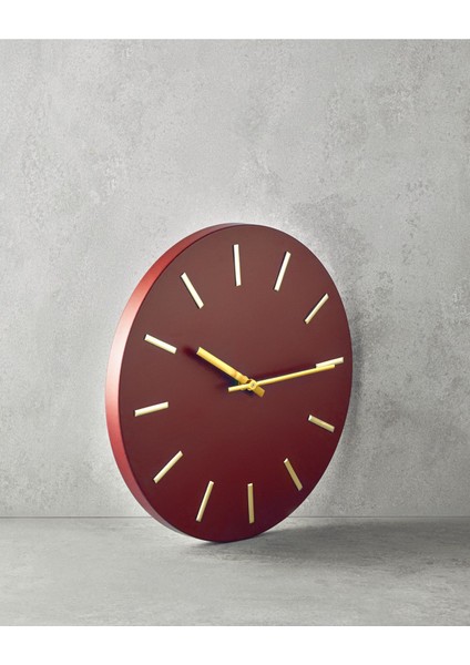 Şık Metal Duvar Saati, Canlı Turuncu, Modern Ev ve Ofis Dekorasyonu Için fiyatları