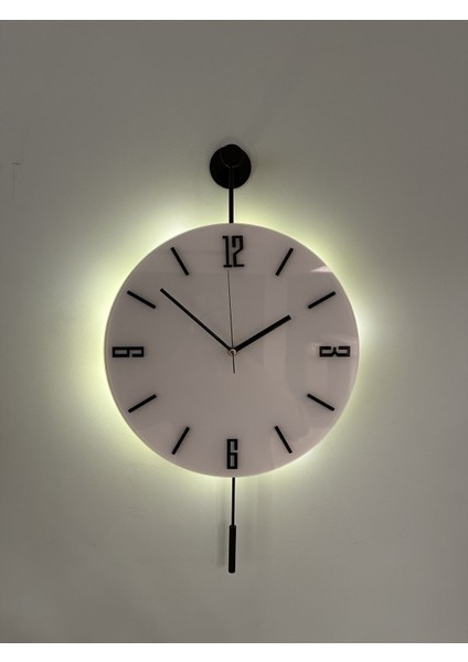 Modern Pilli LED Duvar Saati, 30X55 Cm, Şık Siyah Metal Tasarım