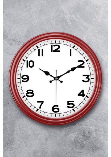 Şık 31 cm Cam Bomba Duvar Saati, Sessiz Mekanizma, Modern Tasarım, Kırmızı Renk